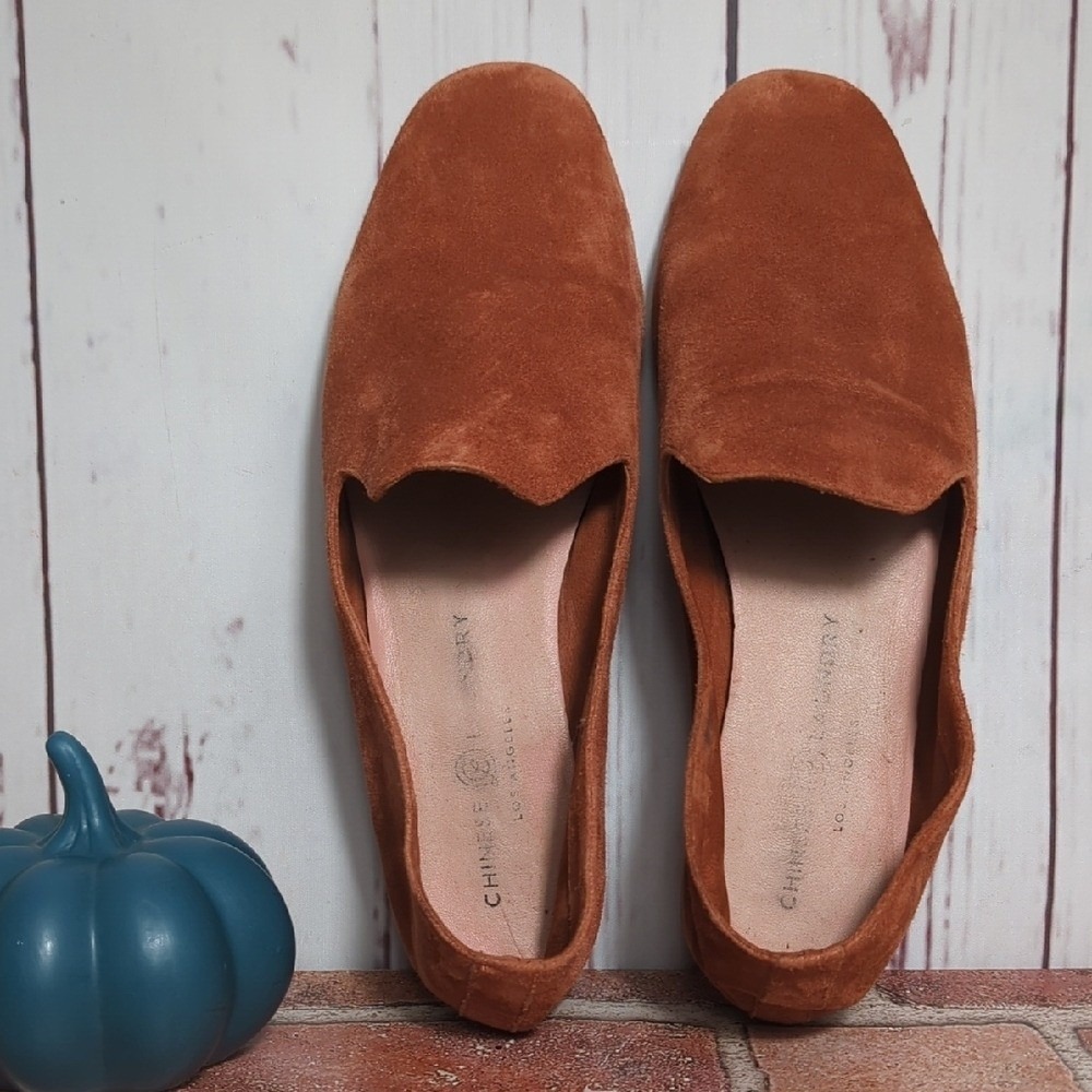 Chinese Laundry Burnt Orange Rust Suede Loafers Flats Fall Boho Women's Size 7.5 - Picture 5 of 16